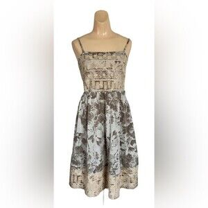 Hem & Thread Embroidered HalterAdjustable/Removable Spaghetti Straps Dress Sm